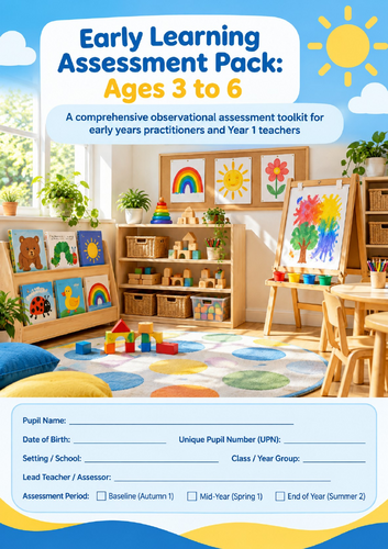 Complete Early Learning Assessment Pack | Ages 3–6 | Editable Early Years Assessment