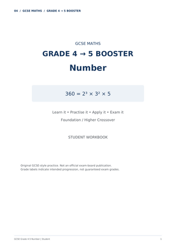 4. Number Grade 4→5 Booster