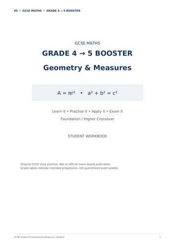 5. Geometry & Measures Grade 4→5 Booster