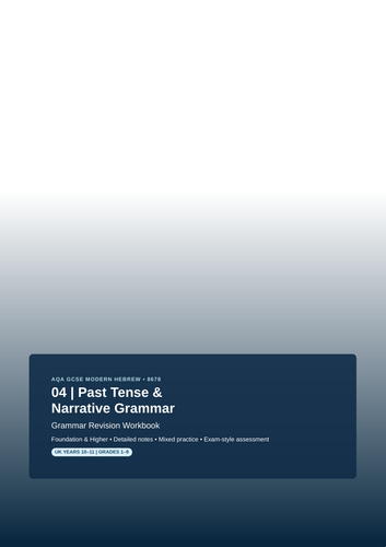Past Tense, Verb Conjugation & Narrative Writing | Foundation & Higher Tier