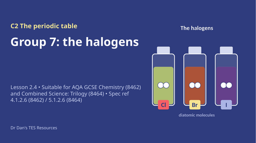 C2.4 Group 7 The Halogens (AQA 1-9 GCSE Combined Trilogy & Separate Chemistry)