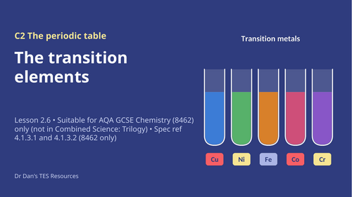 C2.6 The Transition Elements (AQA 1-9 GCSE Combined Trilogy & Separate Chemistry)