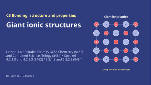 C3.4 Giant Ionic Structures (AQA 1-9 GCSE Combined Trilogy & Separate Chemistry)