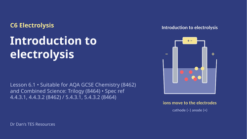 FREE C6.1 Introduction to Electrolysis (AQA 1-9 GCSE Combined Trilogy & Separate Chemistry)