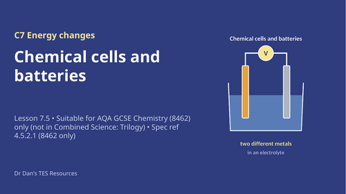 C7.5 Chemical Cells and Batteries (AQA 1-9 GCSE Combined Trilogy & Separate Chemistry)