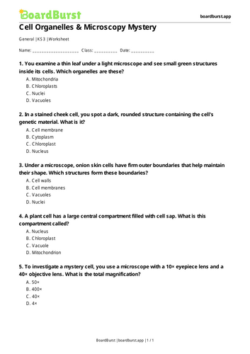 Cell Organelles & Microscopy Mystery