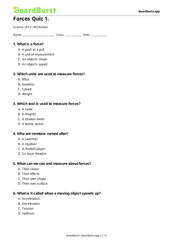 Forces Quiz 1