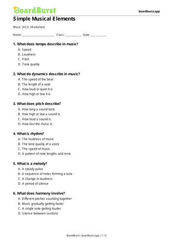 Musical Elements Quiz