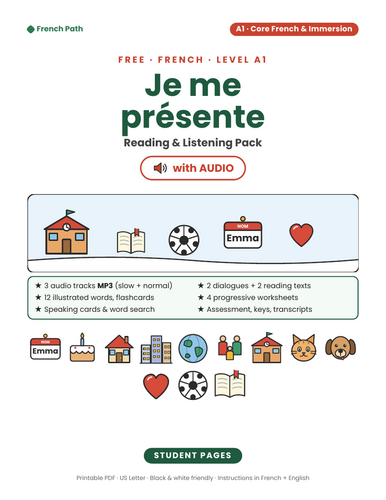 FREE French Introductions A1 | Je me présente
