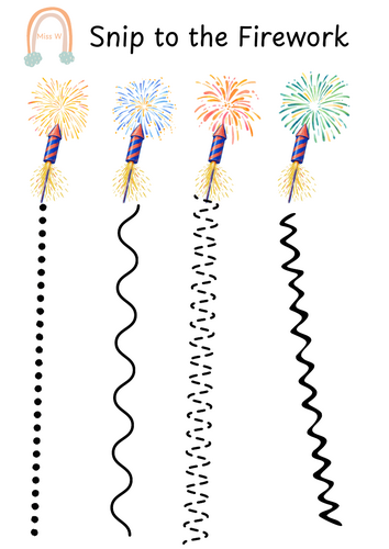 Scissor practise -Firework themed