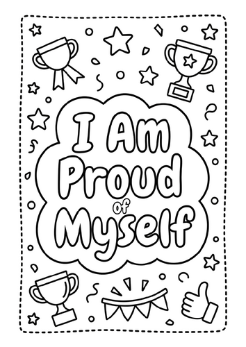 I Am Proud of Myself SEL Coloring Pages & Blank Lined Writing Paper NO PREP Pack
