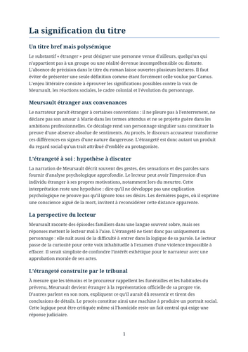 L’Étranger – The Meaning of the Title