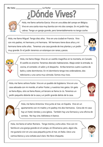 SPANISH -  Where I live - Revision
