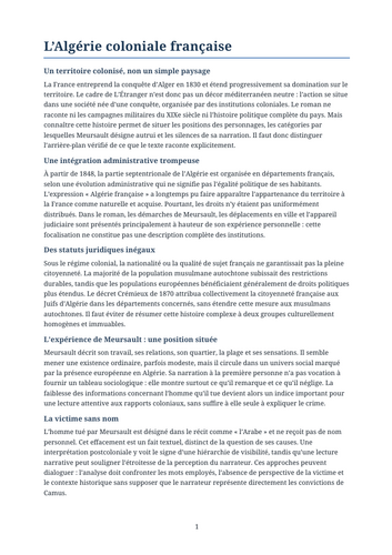 L’Étranger – French Colonial Algeria