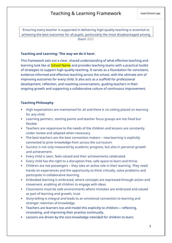 Teaching and Learning Toolkit for Schools