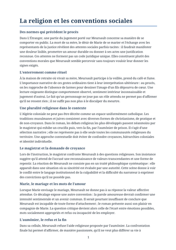 L’Étranger – Religion and Social Conventions