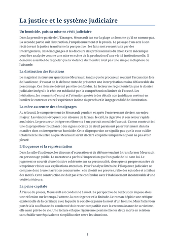 L’Étranger – Justice and the Legal System