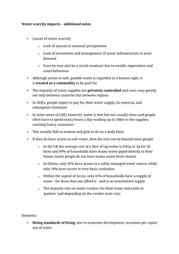 Population and The Environment and Changing Places Case Studies