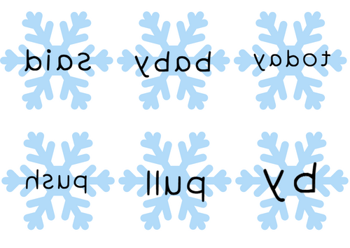 Snowflake Tricky Word Mirror Reading