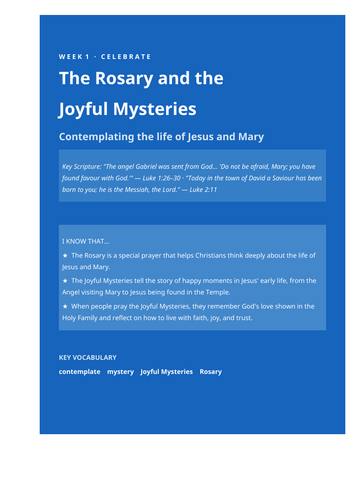 YEAR 5/Branch 2/RE/Prophecy and Promise/WEEK 1/Worksheets