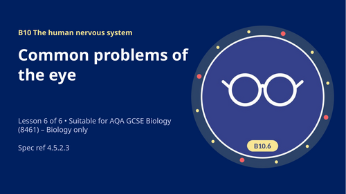 B10.6 Common Problems of the Eye (AQA 1-9 GCSE Combined Trilogy & Separate Biology)