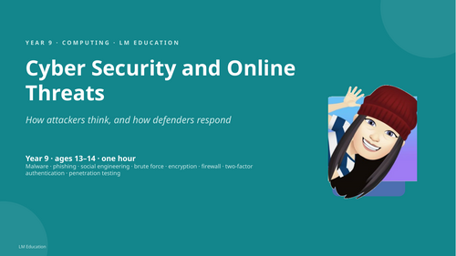 Cyber Security and Online Threats | Year 9 Computing PowerPoint Lesson
