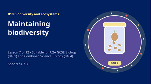 B18.7 Maintaining Biodiversity (AQA 1-9 GCSE Combined Trilogy & Separate Biology)