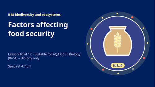 B18.10 Factors Affecting Food Security (AQA 1-9 GCSE Combined Trilogy & Separate Biology)