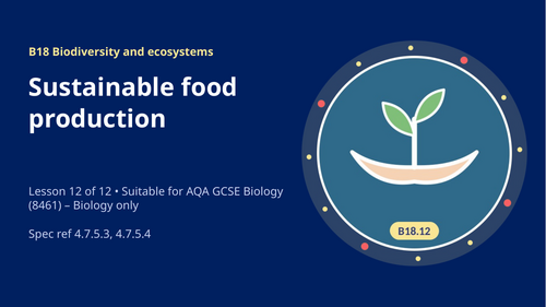 B18.12 Sustainable Food Production (AQA 1-9 GCSE Combined Trilogy & Separate Biology)