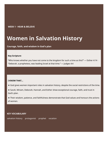 YEAR 6/Branch 2/RE/Prophecy and Promise/WEEK 1/Worksheets