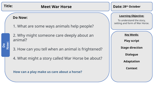 War Horse Lesson 1: Introduction and Historical Context