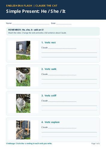 EAL : Simple present add an s