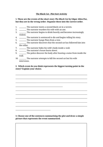 The Black Cat - Plot Sort Activity