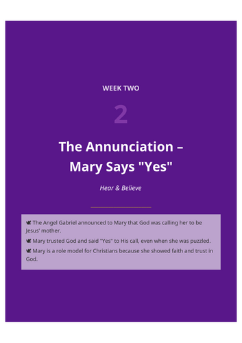 Year 1/Branch 2/RE/Prophecy and Promise/Week 2/Teaching resources