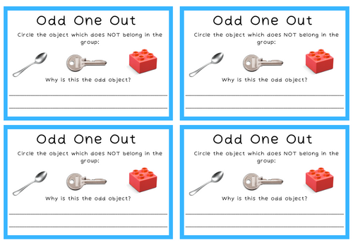 KS1 Materials - Odd one Out Plenary Cards
