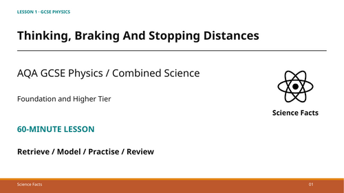 Thinking, Braking and Stopping Distances: AQA GCSE Physics (60-Minute Lesson + Answers)