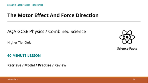 The Motor Effect and Force Direction: AQA GCSE Physics (60-Minute Lesson + Answers)