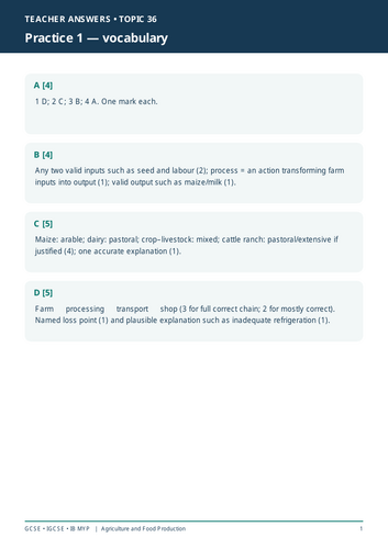 GCSE & IGCSE Geography – Agriculture and Food Production | Revision Workbook, Case Studies & Exam Pr
