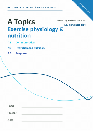IB DP Sports, Exercise & Health Science (SEHS) 2026 Specification - Self-study & Data-based Booklets
