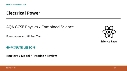 Electrical Power: AQA GCSE Physics (60-Minute Lesson + Answers)