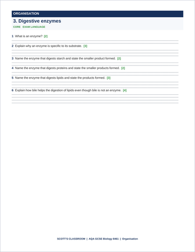 AQA GCSE Biology Organisation Workbook