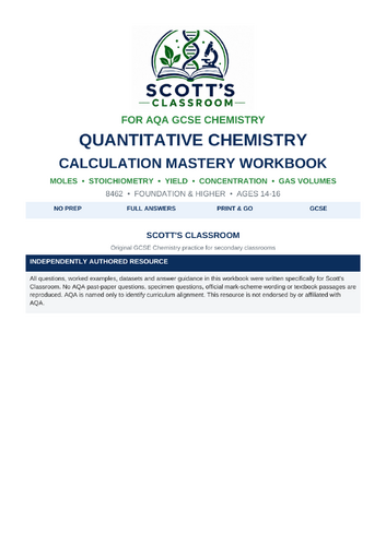 AQA GCSE Chemistry Calculations Workbook