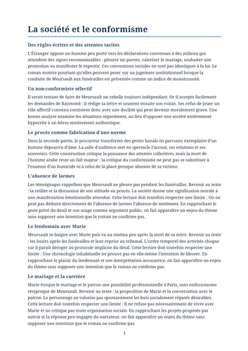 L’Étranger – Society and Conformity