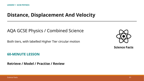 Distance, Displacement and Velocity: AQA GCSE Physics (60-Minute Lesson + Answers)