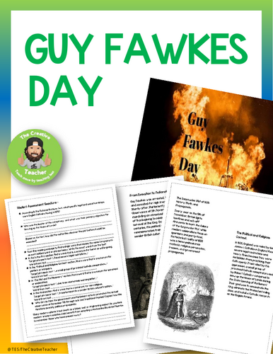 Bonfire Night Reading , History Lesson  Synonym Vocabulary & Creative Writing Task (KS3)