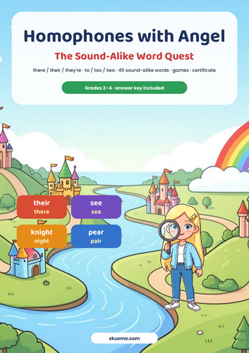 Homophones Worksheets: there their they're & 42 More