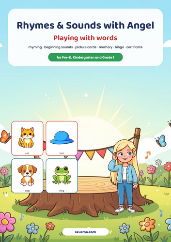 Rhyming & Beginning Sounds Worksheets, Cards & Bingo