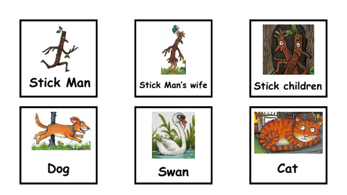 Stick Man vocabulary word cards