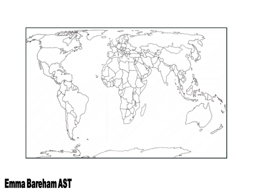World Map Template Labelled