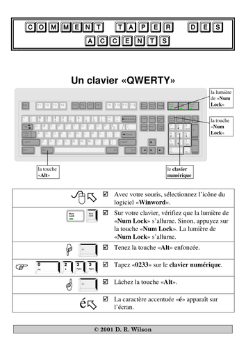 Guide to French character entry